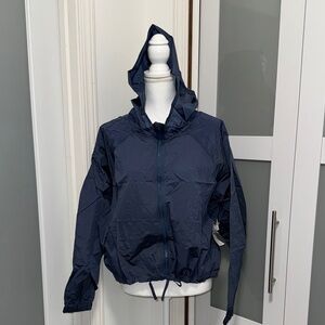 Zella Dark Blue Hooded Windbreaker